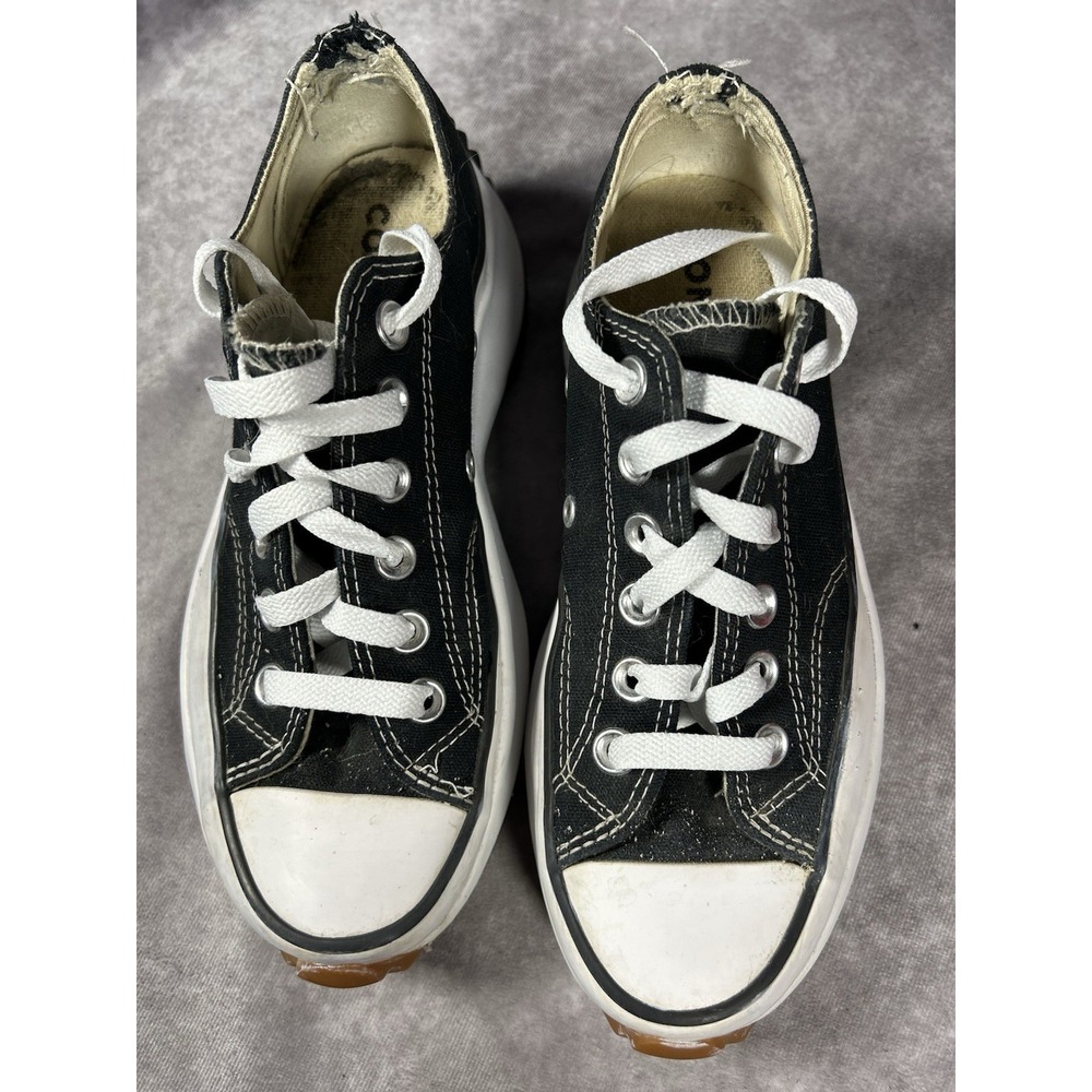 Converse Run Star Hike Low Platform Sneakers Black White Women's 6 Men's 4.5